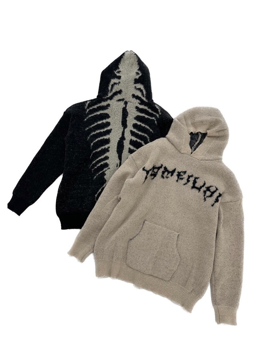 国際配送【Never mind the XU】bone hooded sweater (2color)