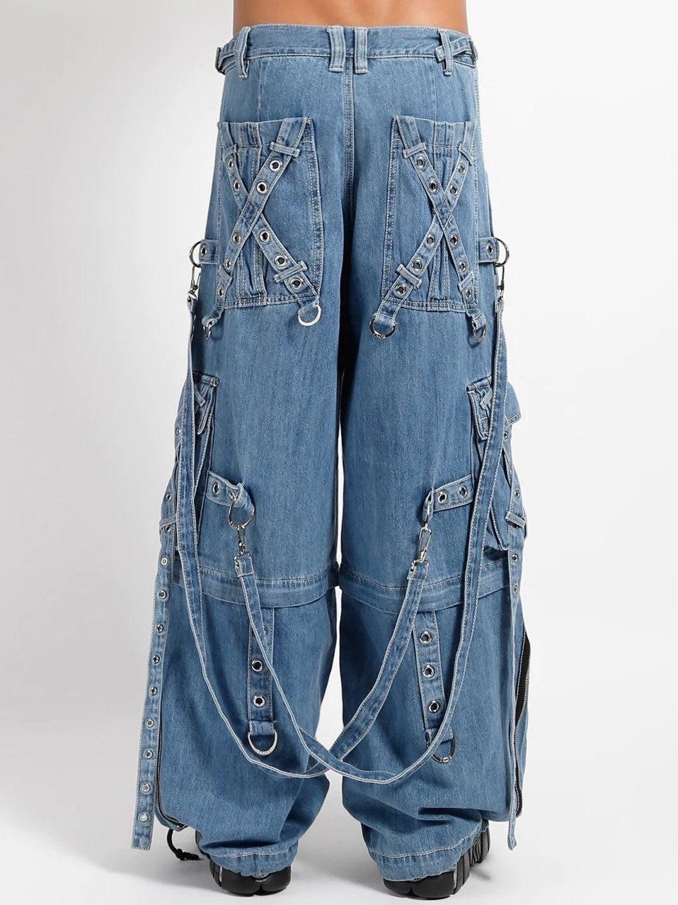 12/31再入荷【TRIPP nyc】X-STRAP PANTS[JM7144M] / 【トリップ エヌワイシー】2wayストラップボンテージジップオフデニムワイドパンツ