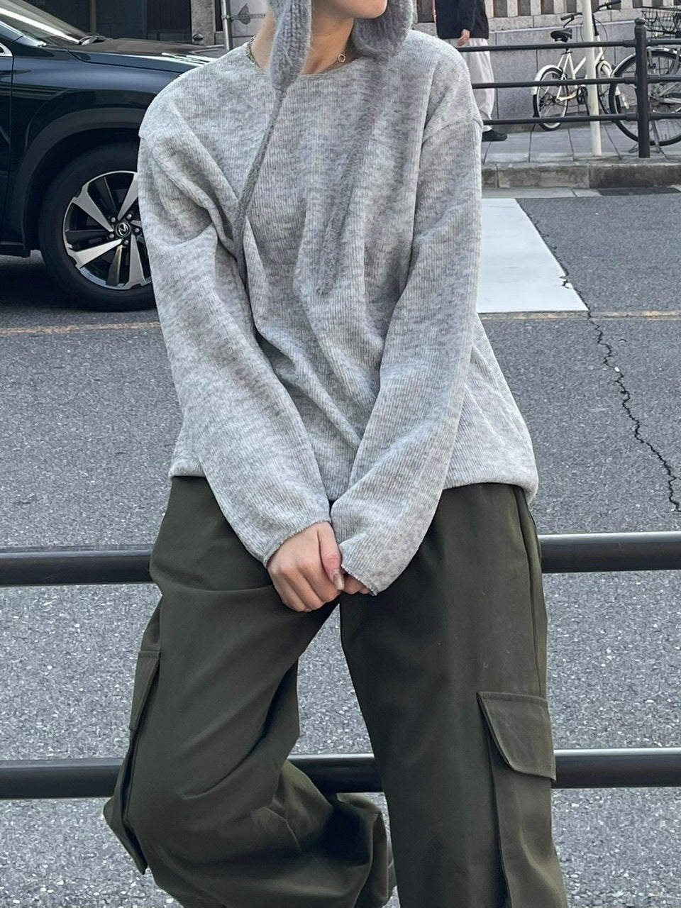 【Chikashitsu +】unisex over knit (4color) / 【チカシツプラス】ユニセックスオーバーサイズ長袖ニット