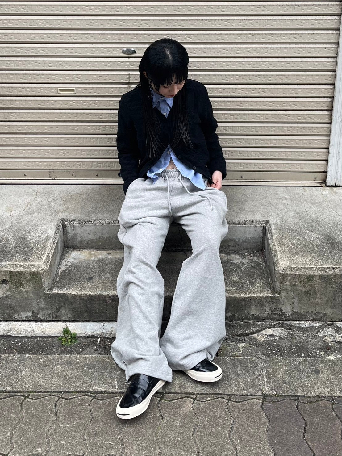 【Chikashitsu + LADIES】vneck rib knit cardigan (2color)