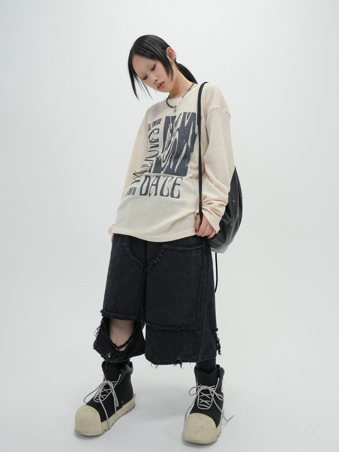 受注制【Bizarre Maiden】vintage mesh long sleeve (2color)