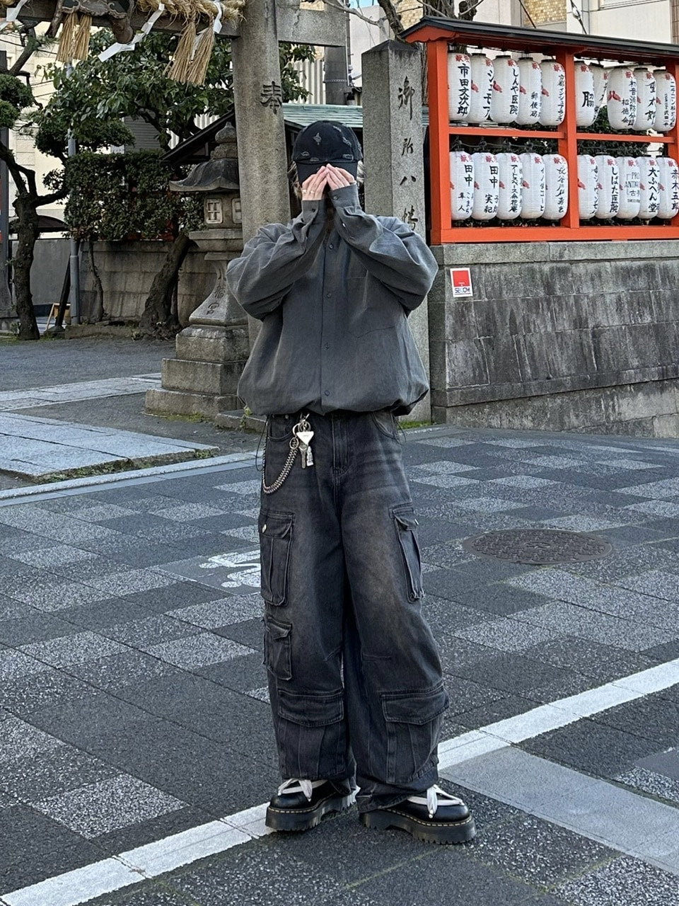 大阪店WEB限定受注制【Chikashitsu +】pigment draw code shirt (2color)