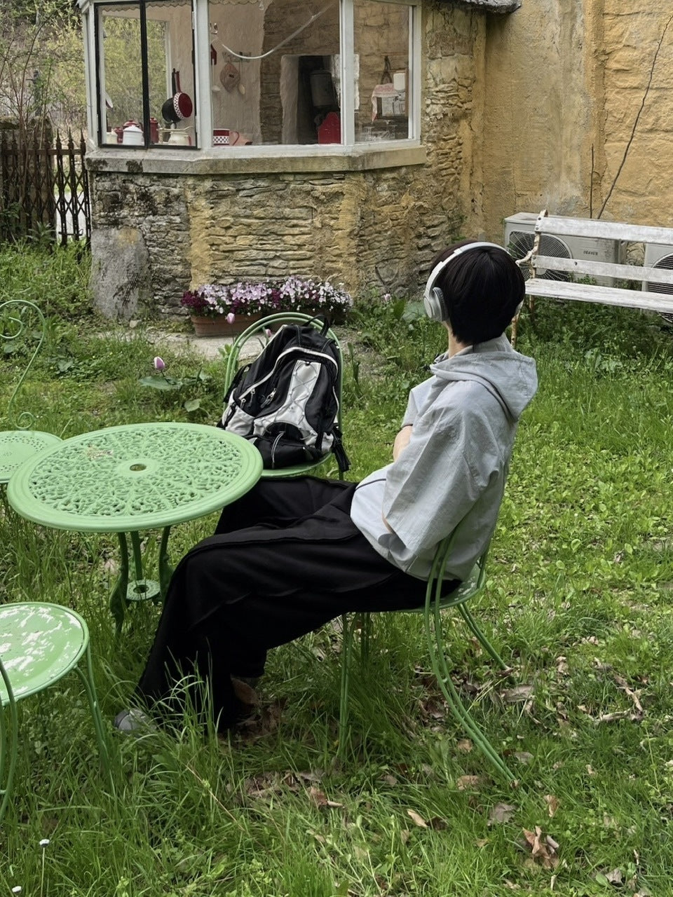 受注制【youll】half sleeve nylon hooded blouson (2color)