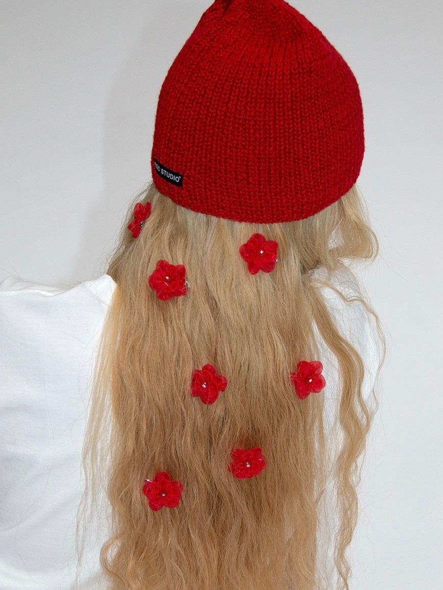 【ESC STUDIO】rose beanie made by mom and aunt