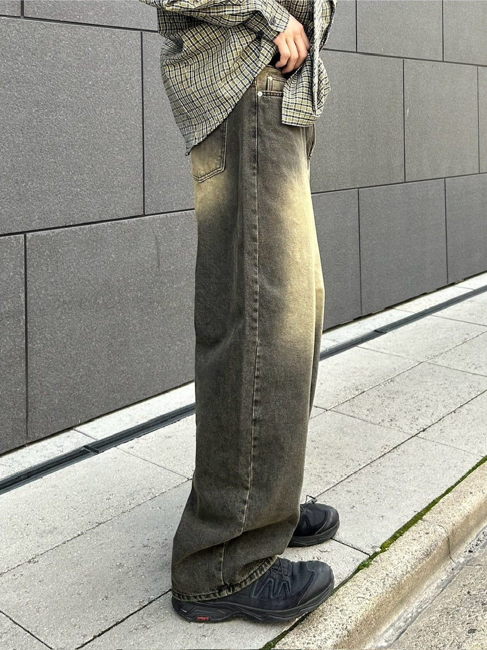 【Chikashitsu +】vintage wash semi wide denim pants 2 / 【チカシツプラス】ヴィンテージウォッシュセミワイドデニムパンツ