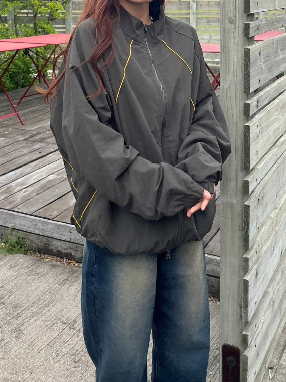 受注制【youll】piping nylon jacket (2color)