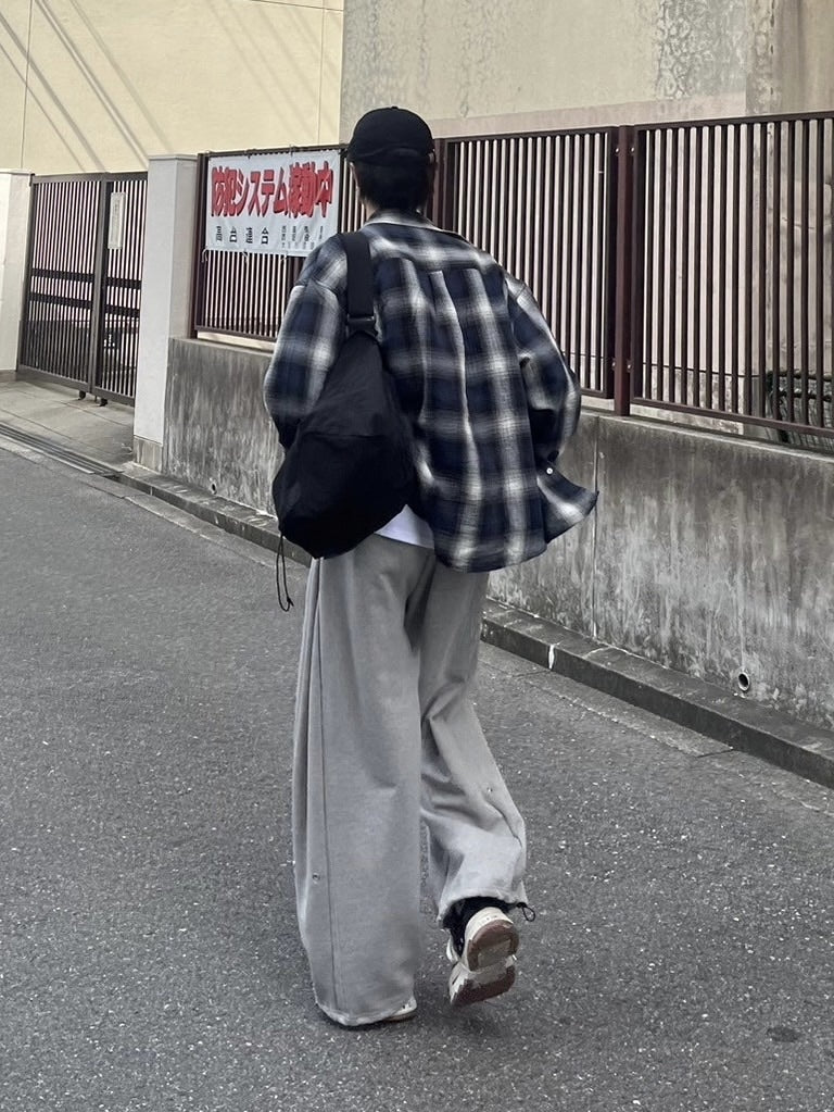 受注制【Chikashitsu +】shadow check shirt (2color) / 【チカシツプラス】シャドウチェック長袖シャツ