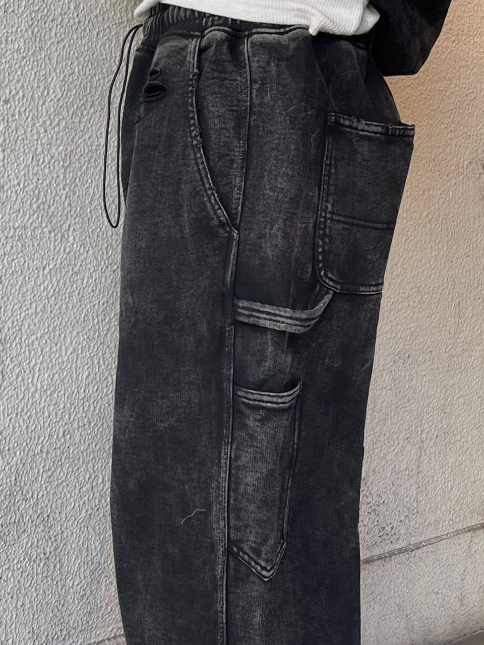 受注制【Chikashitsu +】set up pigment damage carpenter sweat pants