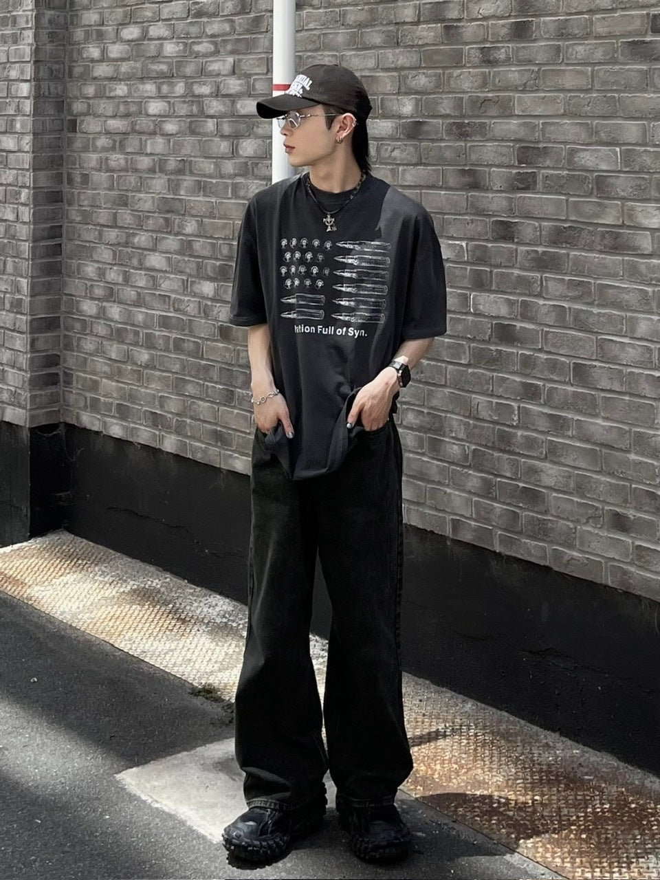 大阪店WEB限定【Chikashitsu +】pigment bullet t-shirt