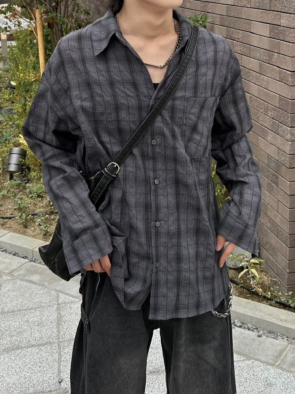 大阪店WEB限定受注制【Chikashitsu +】vintage leather cross bag