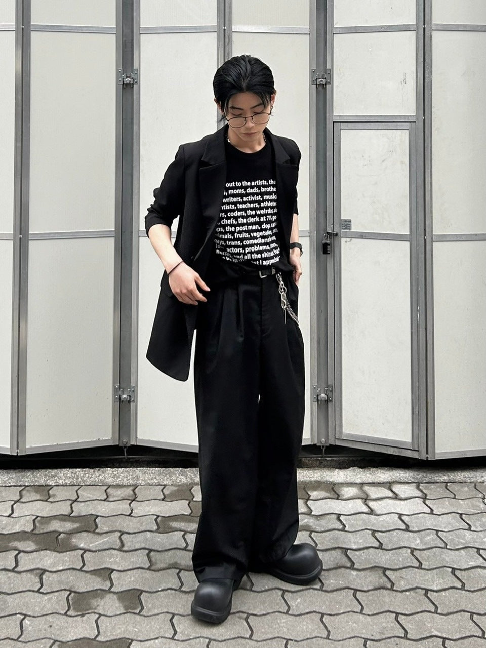 受注制【Chikashitsu +】logo lettering t-shirt (2color) / 【チカシツプラス】ロゴレタリングプリント半袖Tシャツ