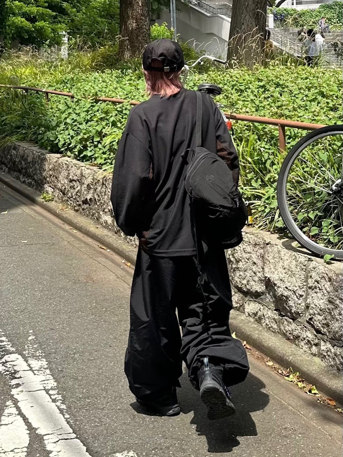 受注制【Chikashitsu +】side pattern mesh long sleeve