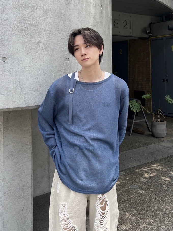 受注制【Chikashitsu +】belt design summer knit (3color)