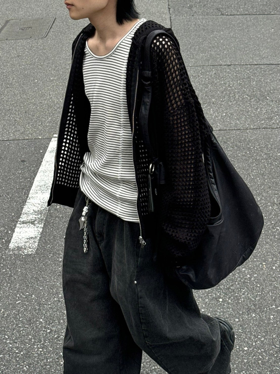 受注制【Chikashitsu +】border stitch rib sleeveless (2color) / 【チカシツプラス】ボーダーステッチリブタンクトップ