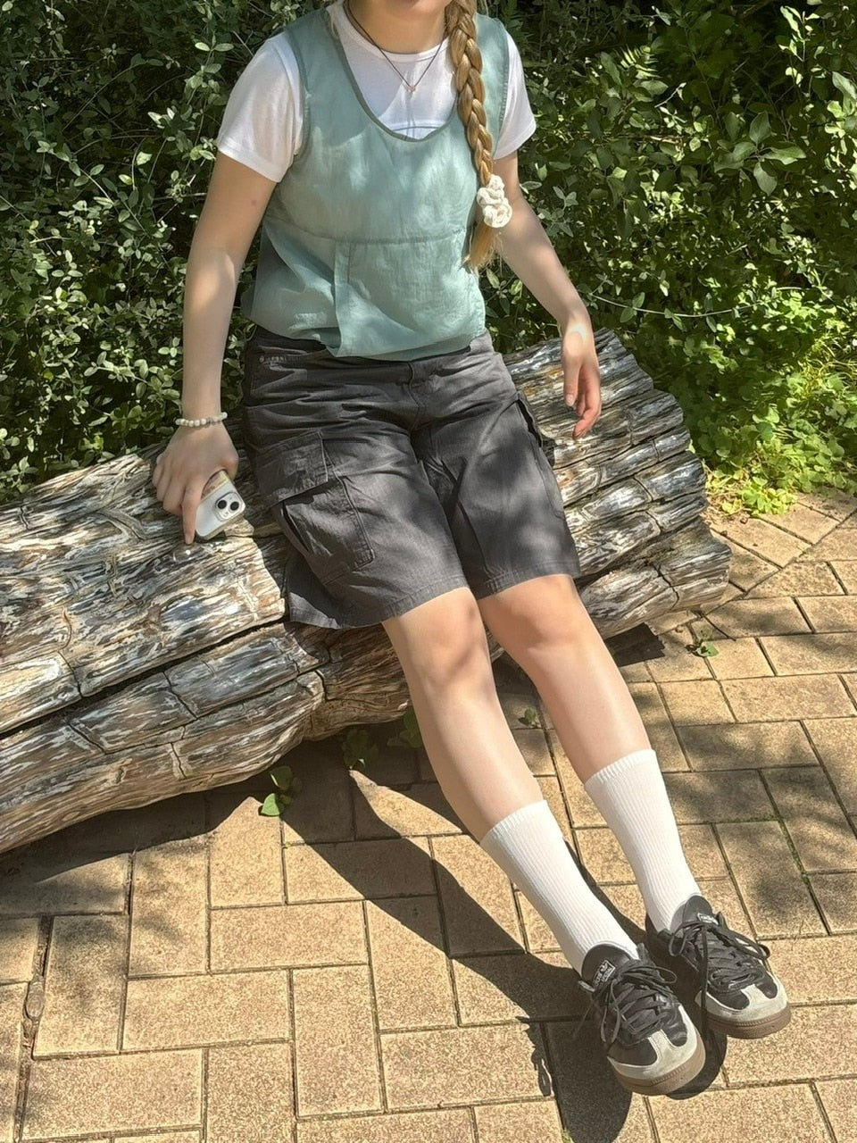 受注制【OaKS】nylon cropped vest (3color)