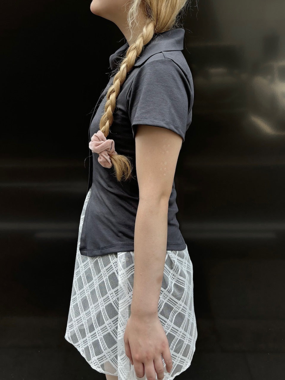 受注制【OaKS】slim collar short sleeve (4color)