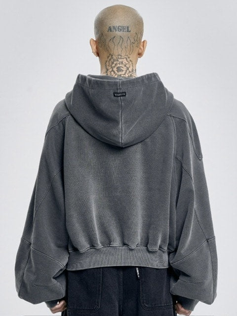 【AJOBYAJO】Vintage Pigment Zip-Up Hoodie
