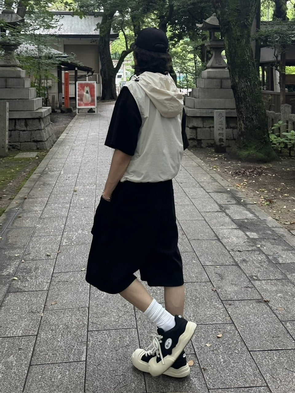 受注制【youll】nylon hooded vest (2color)