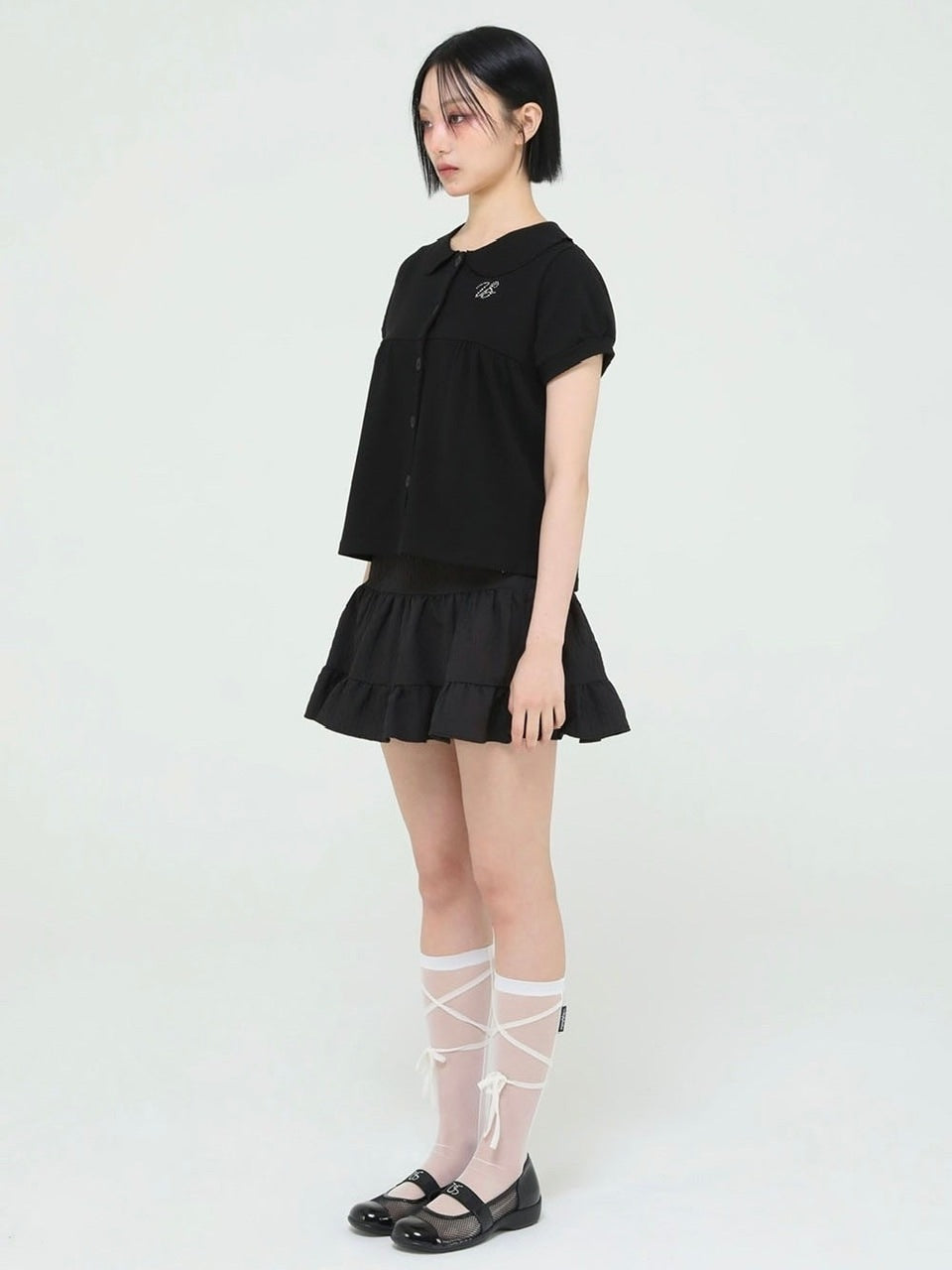 【Uglyshadow】BEADS CANCAN FLARE SKIRT
