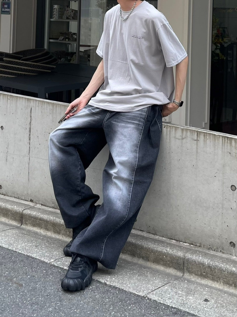 受注制【Chikashitsu +】nail back print t-shirt (3color)