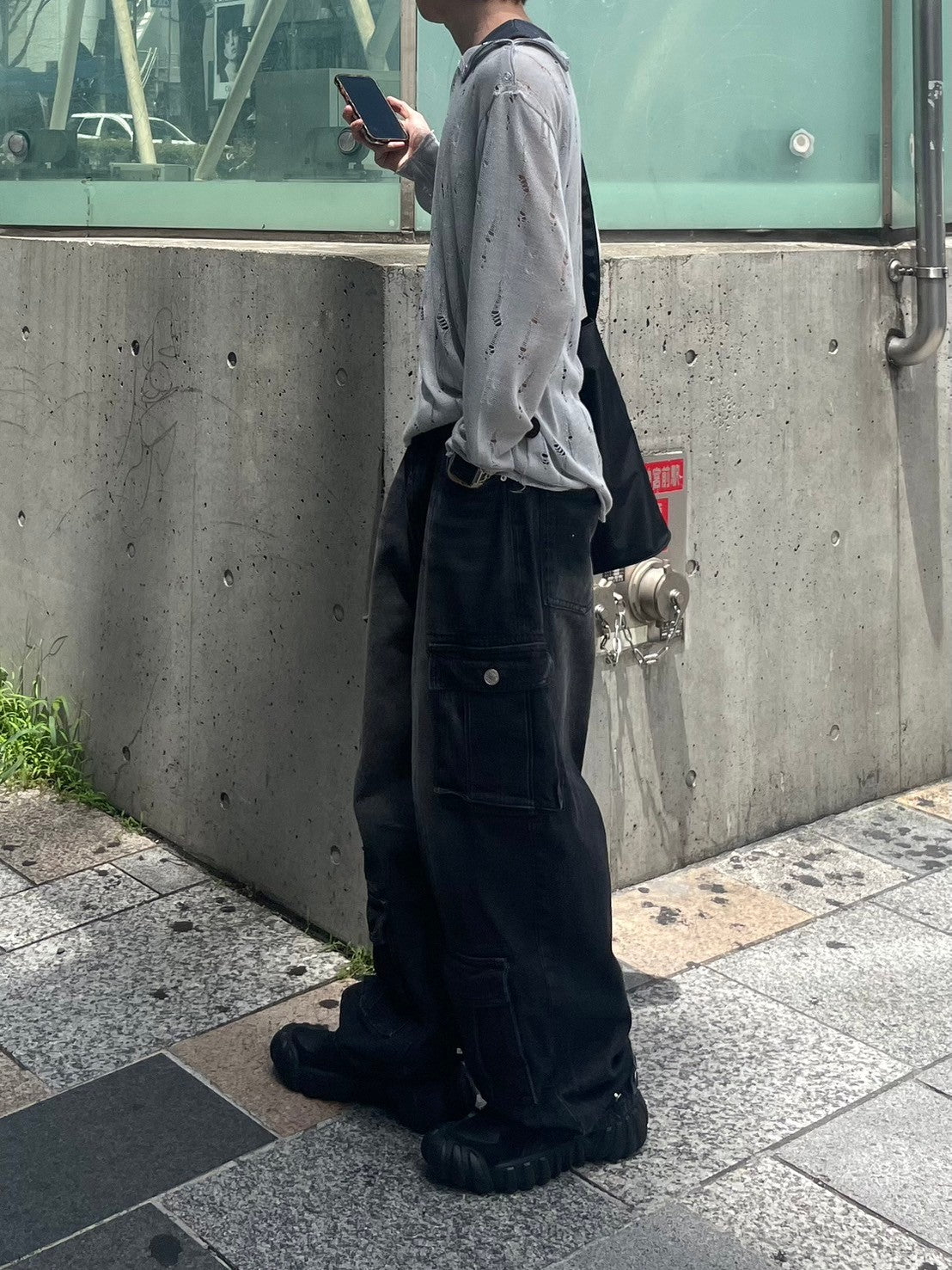 受注制【Chikashitsu +】shoulder button damage summer knit (3color)