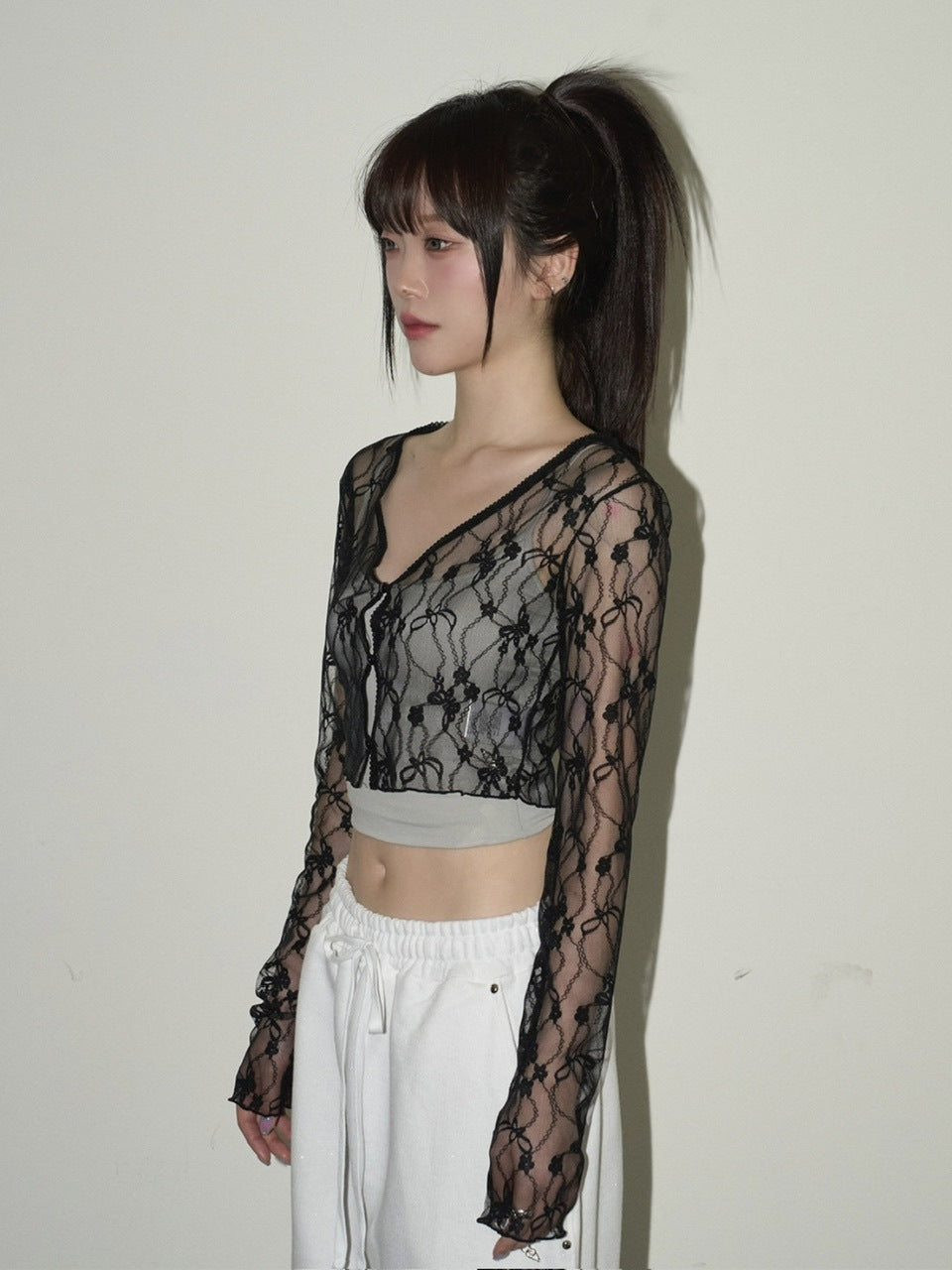 【CHERRYQUIRI】lace crop cd