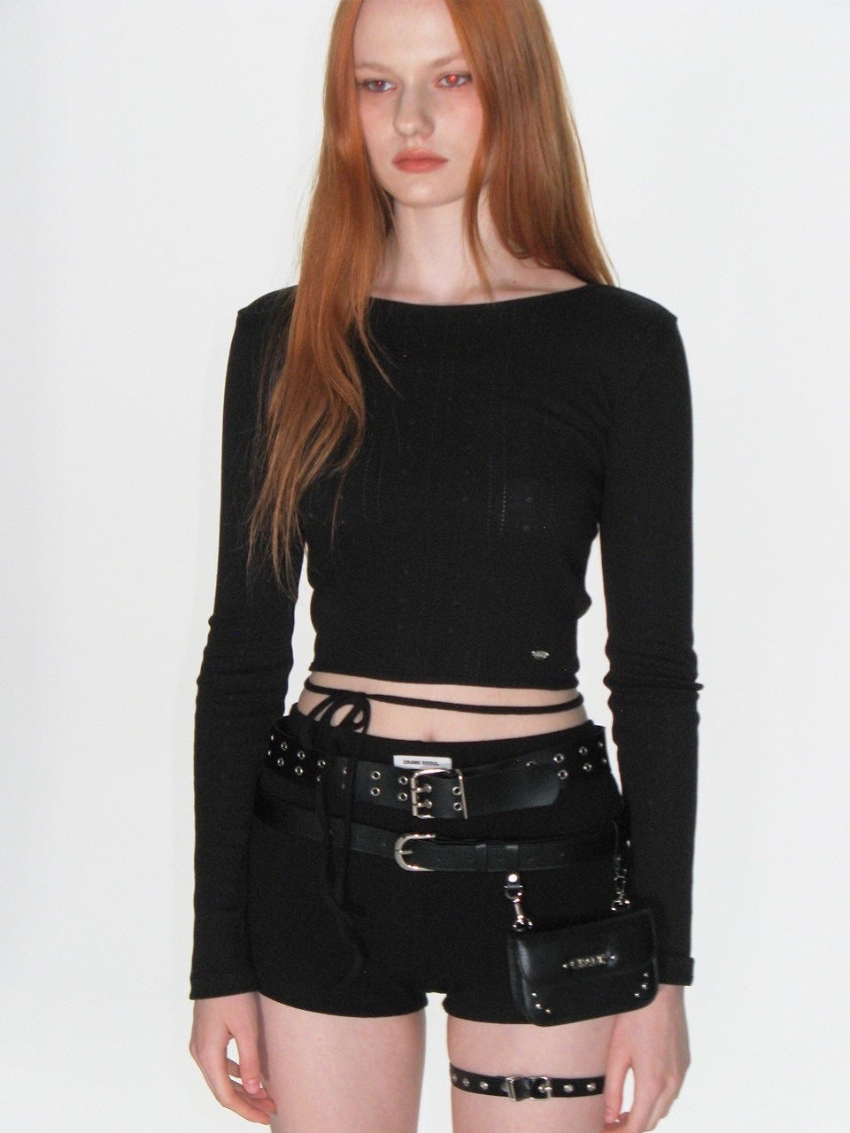 【CRANK】EYELET STRING CROP TOP