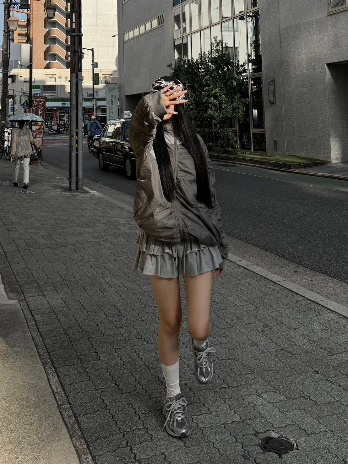 受注制【oaks】shirring design nylon jacket (3color)