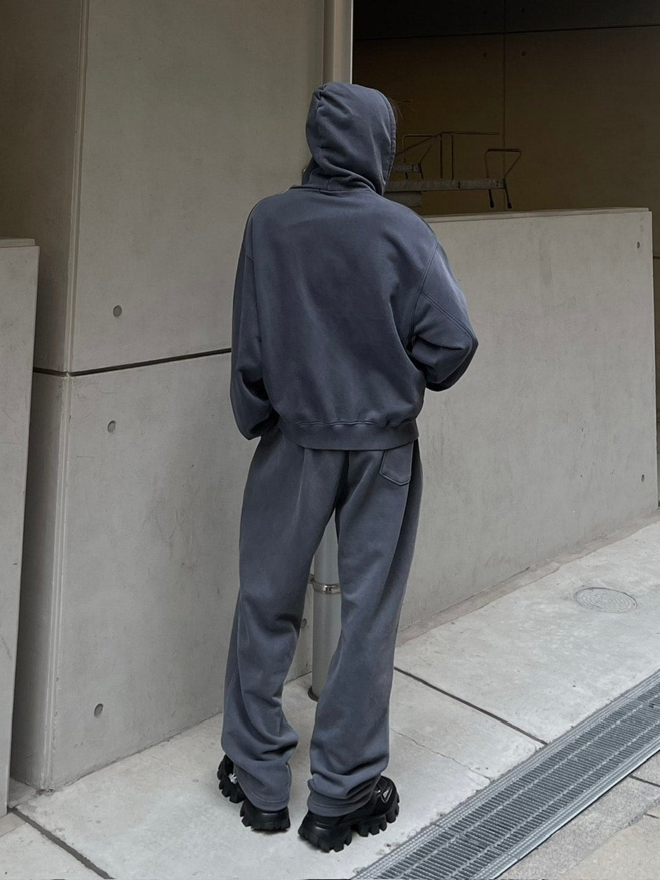 受注制【Chikashitsu +】unisex pigment wash string sweat pants (4color)