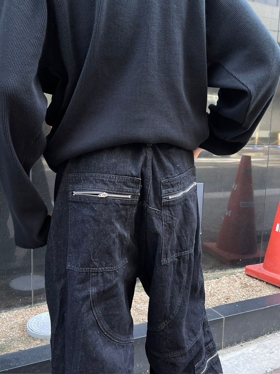 受注制【Chikashitsu +】steel ring denim cargo pants