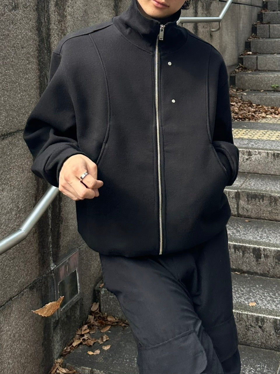 受注制【youll】high neck zip up sweat (2color)