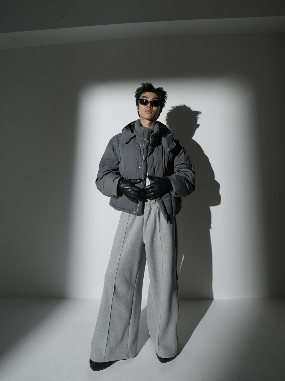 【CS】2way cropped puffer jacket (charcoal)