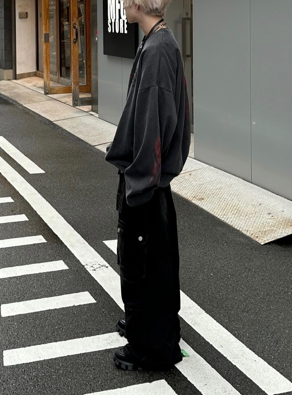 大阪店WEB限定受注制【Chikashitsu +】multi pocket cargo denim pants