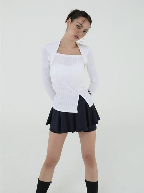 【Uglyshadow】US BOLERO SLIT TOP / 【アグリーシャドウ】スリッド長袖ボレロ