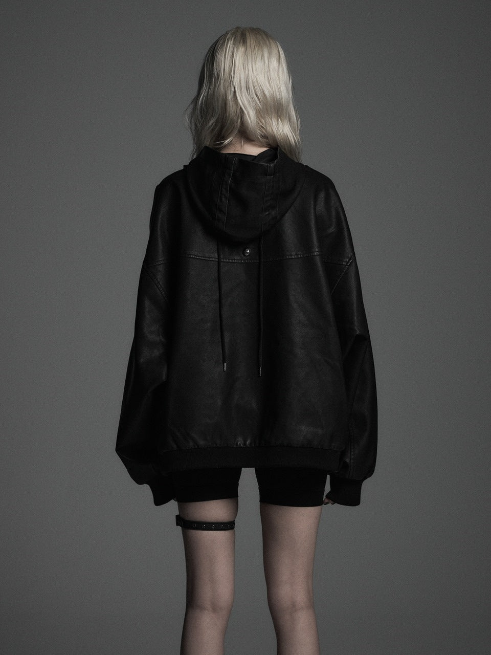 Rosen Kreuz】VINTAGE LEATHER SHIRRING HOODIE – PRESSING WEB SHOP