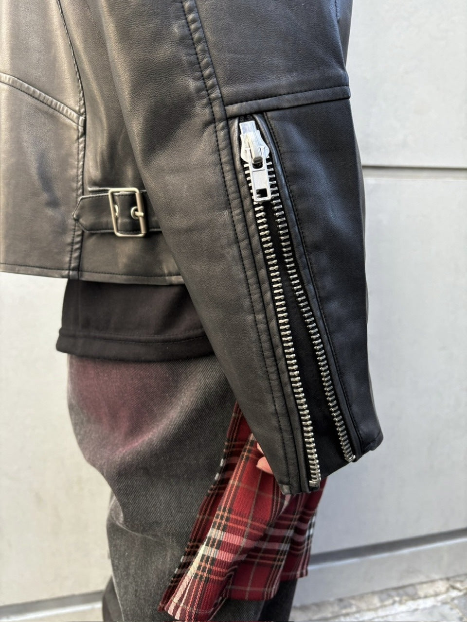 受注制【Never mind the XU】washed leather jacket