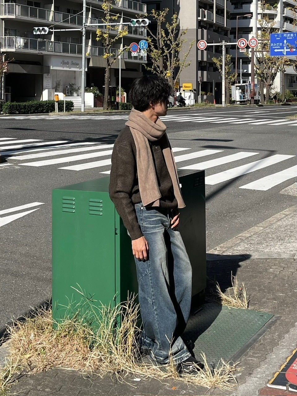 受注制【Chikashitsu +】wool touch lib knit polo (4color) / 【チカシツプラス】ウールタッチリブ長袖ニット