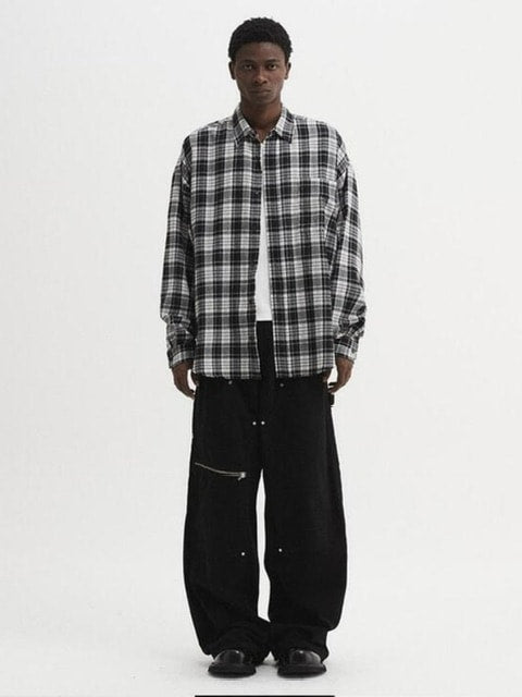 【DNSR】Oversized flannel check shirt