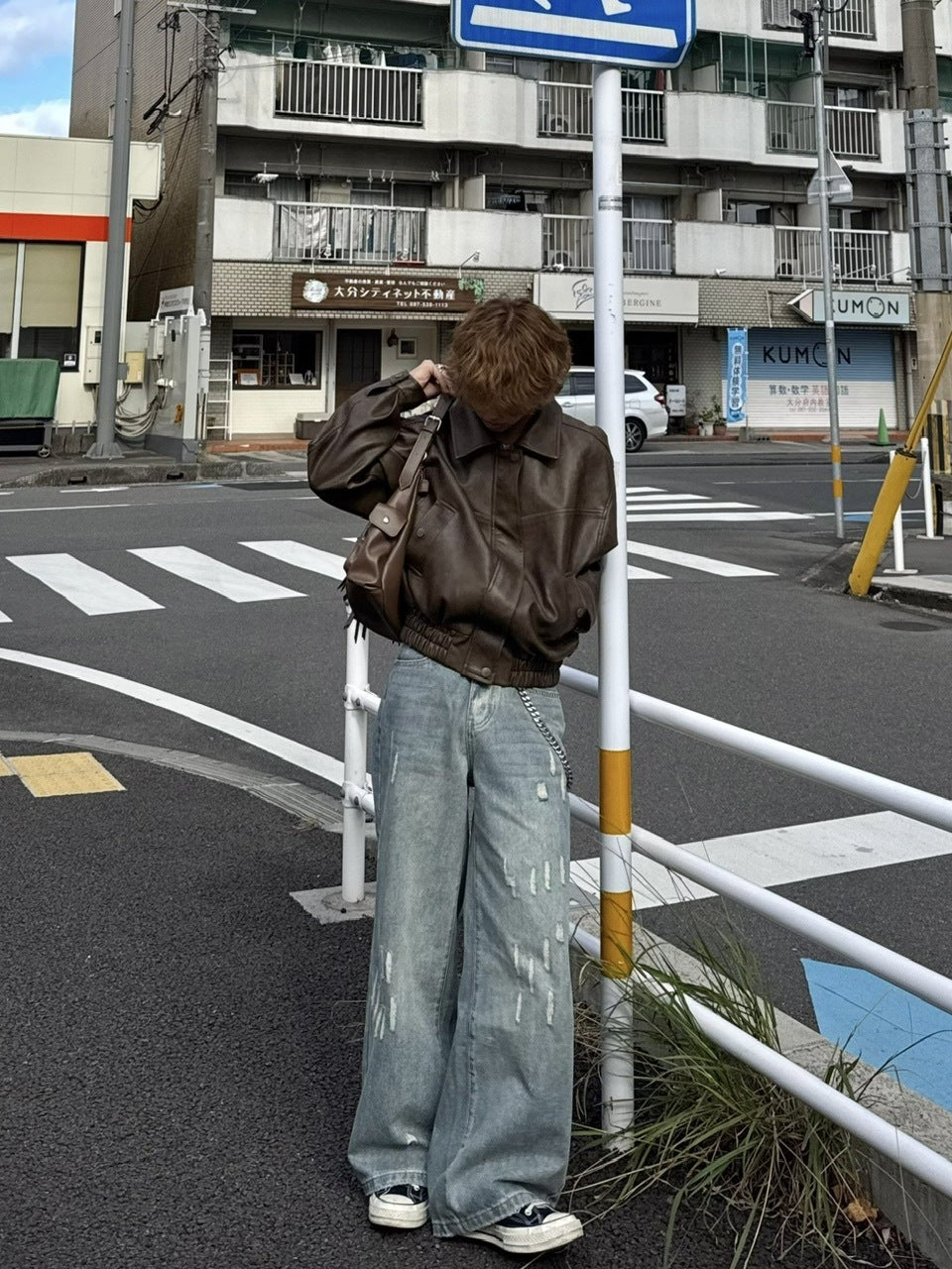 国際配送【RENOL】damage denim wide pants