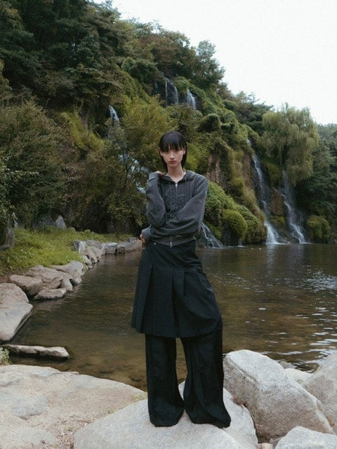 【FLAREUP】Layered Zip Hoodie / 【フレアアップ】レイヤードジップパーカー