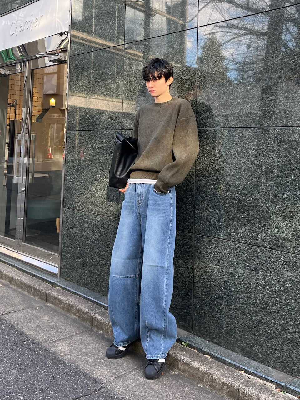 東京店WEB限定【Chikashitsu +】round wool knit (4color)