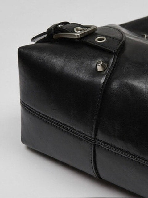 【NOT KNOWING】Black Moto Hobo Bag (LEATHER)