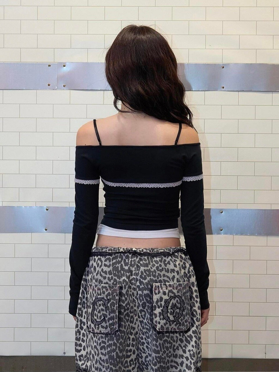 【CHERRYQUIRI】lace layered off shoulder sleeve