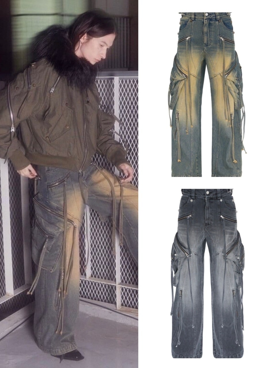 【SURGERY】oblique cargo jeans / 【サージェリー】カーゴデニムパンツ