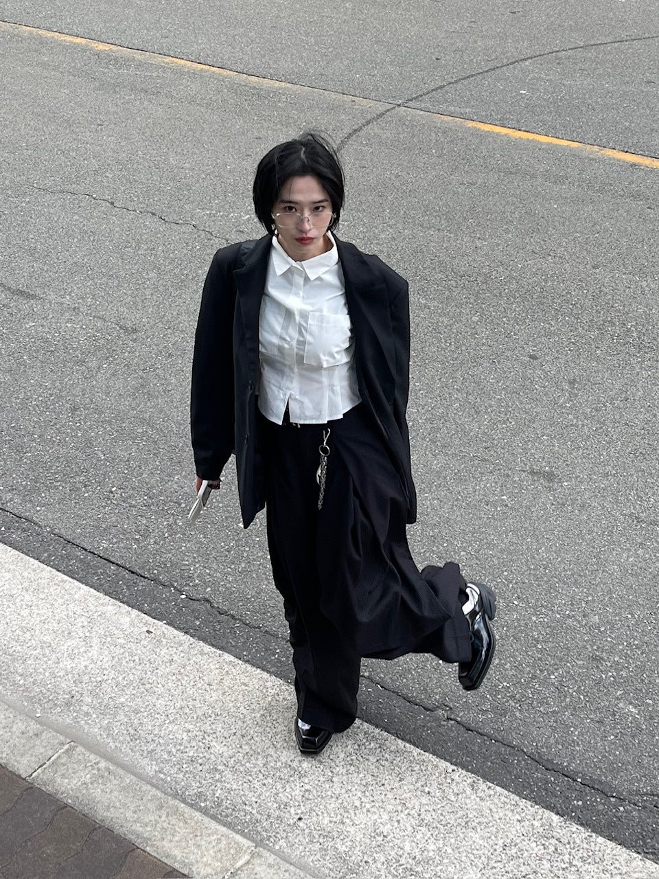 受注制【oaks】cropped pintuck pocket shirt (3color)