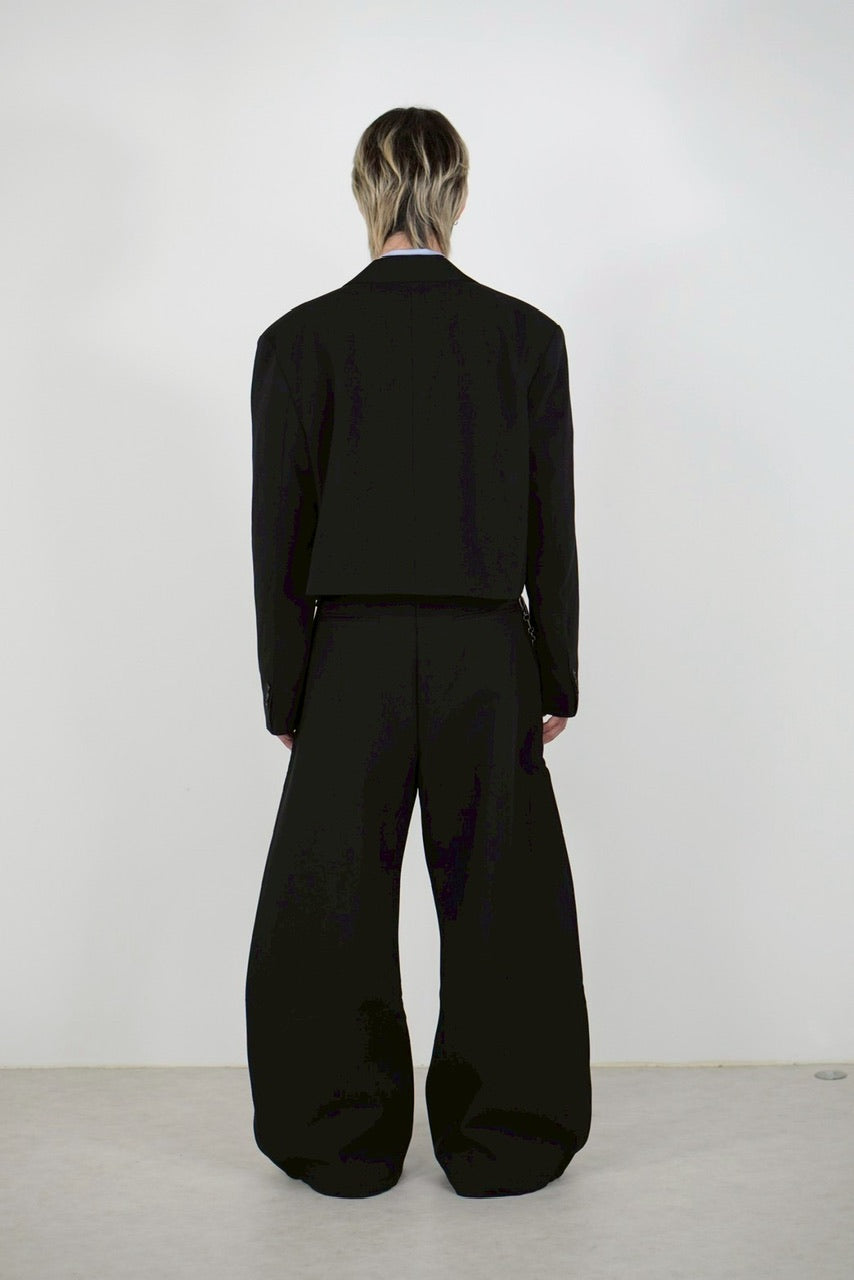 受注制【Chikashitsu +】cropped double jacket (2color)