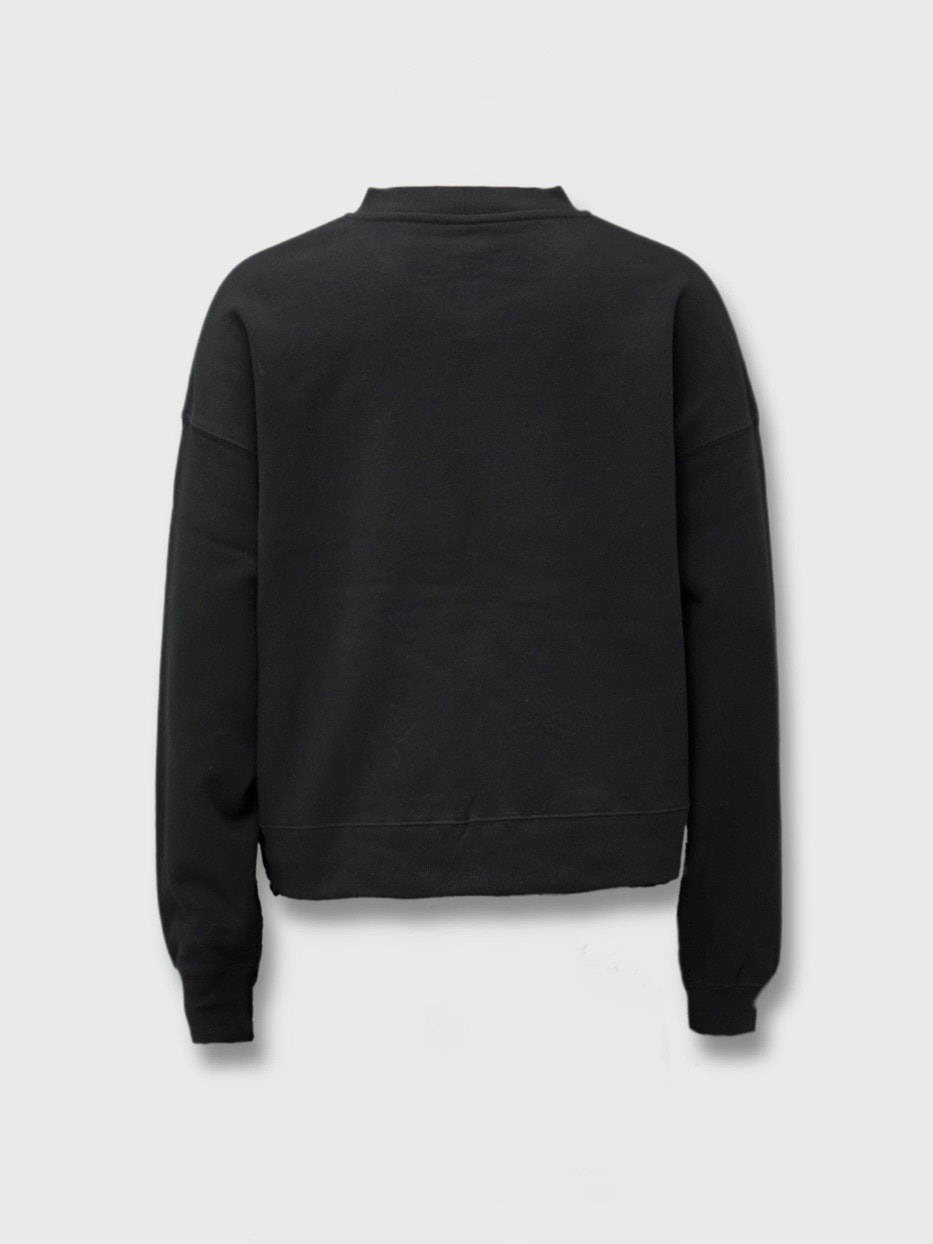 【CS】cropped vneck sweat shirt (black)