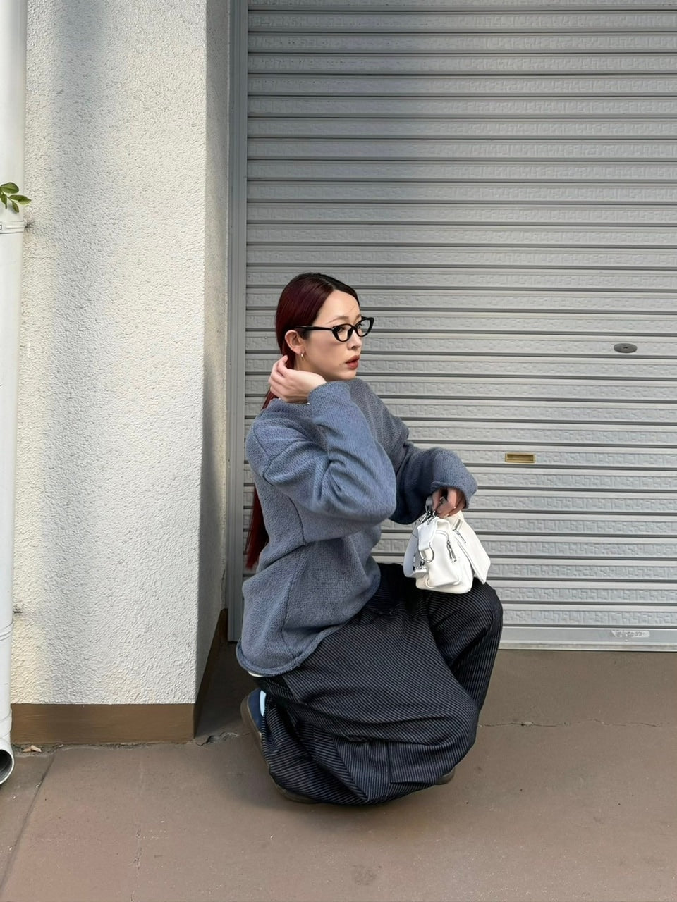 受注制【Chikashitsu +】loose fit round knit (4color)