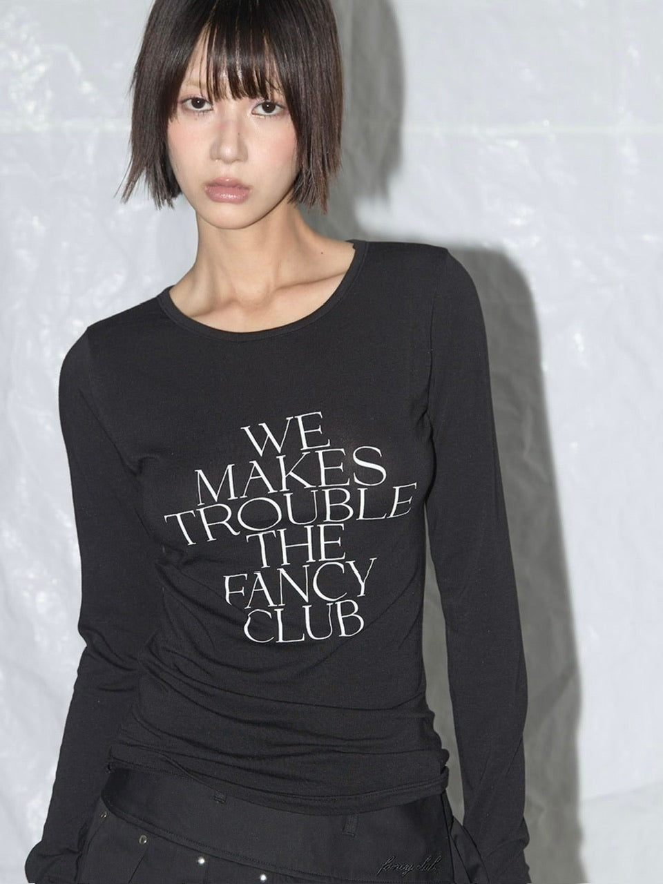 【FANCY CLUB】WE MAKES TROUBLE LONG SLEEVE / 【ファンシークラブ】ロゴ長袖Tシャツ