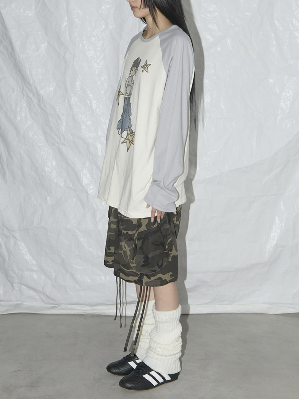 【FANCY CLUB】CARGO LETTERING BERMUDA PANTS